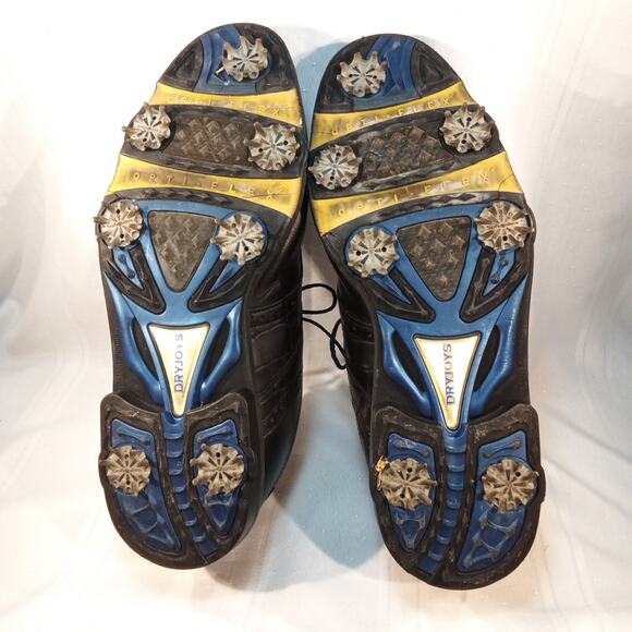 FootJoy DryJoys Men’s Leather Golf Shoes Black Size 10 - Picture 7 of 8